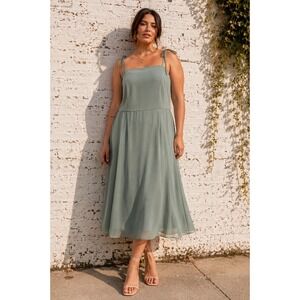 DB Studio Sage Green Tie Shoulder Midi Dress Formal Bridesmaid 18